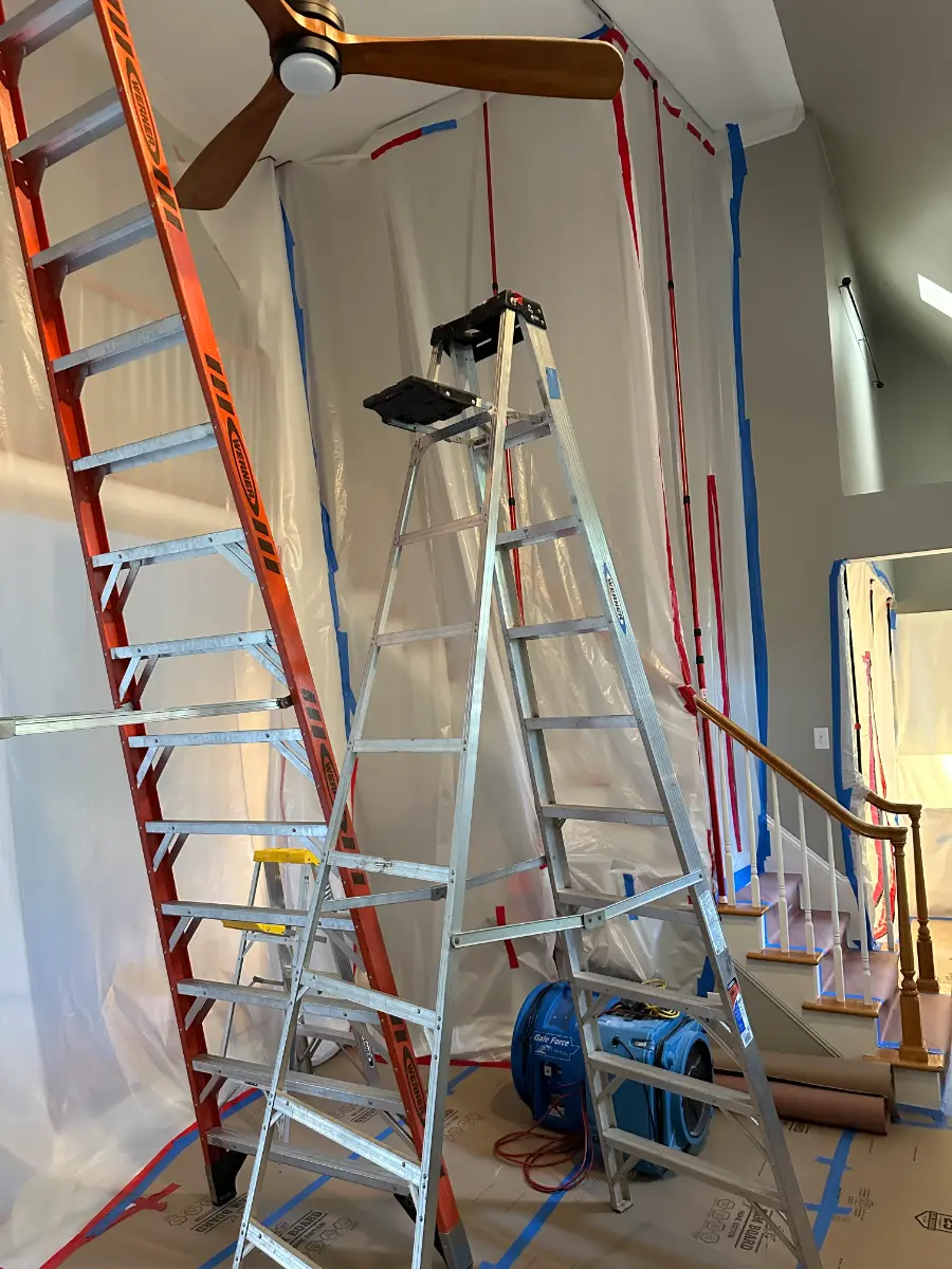 Reconstruction finish work on a restoration project