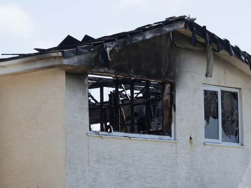 Fire-damaged interior - smoke and soot restoration